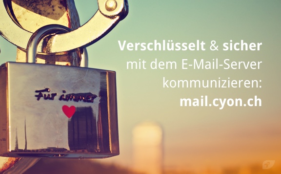 Verschlüsselt & sicher mit dem E-Mail-Server kommunizieren: mail.cyon.ch. (Bildquelle)