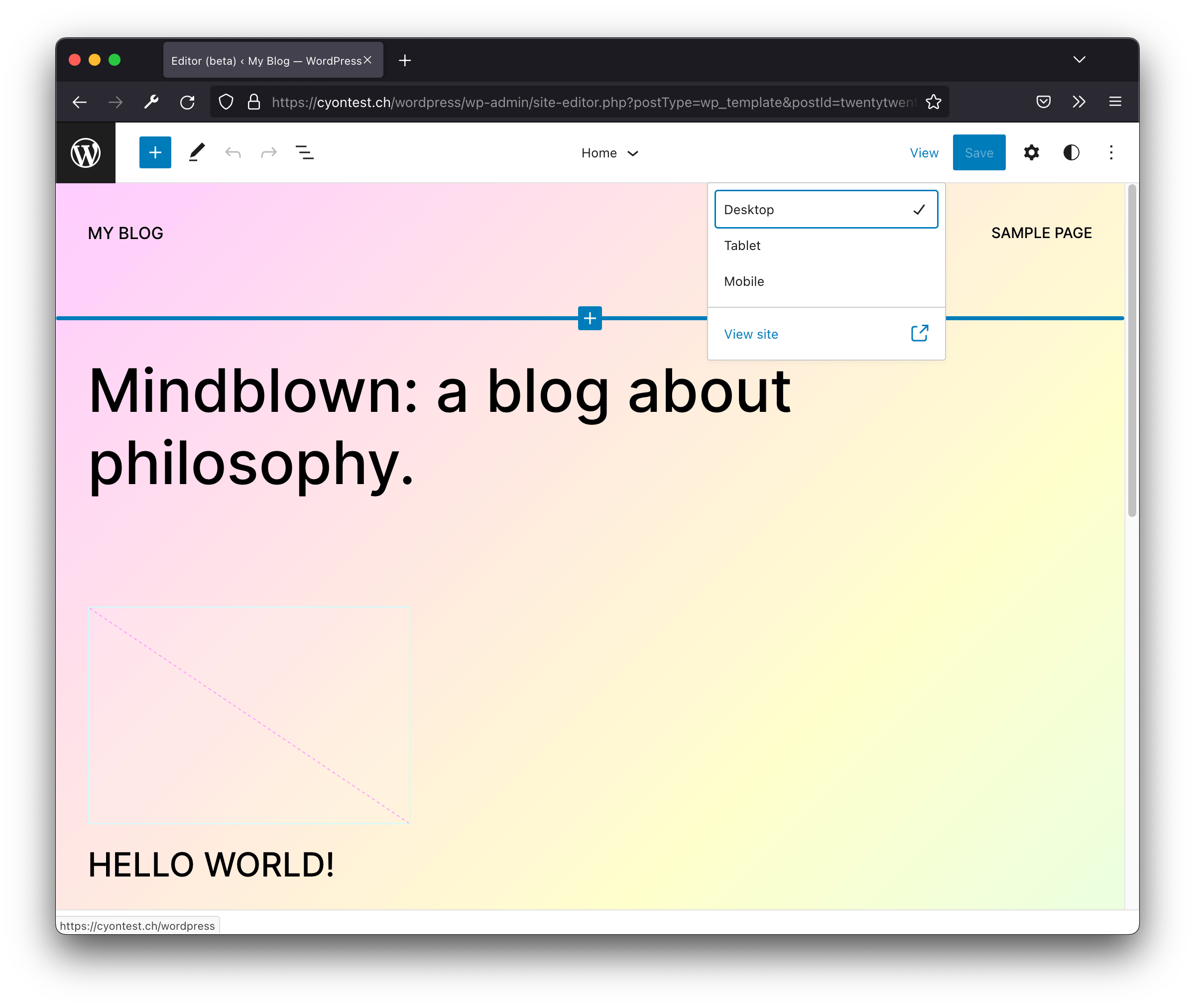 Screenshot Vorschau-Option Block-Editor